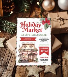 a holiday market at city hall square flyer