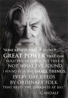 an image of gandale from the lord of the rings with a quote on it