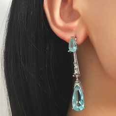 This Pair Of Earrings Is A Wonderful Addition To Your Wardrobe And Your Style! This Unique Pair Is Sure To Get Lots Of Compliments! Elegant Light Blue Crystal Earrings For Party, Earrings Color, Blue And Silver, Your Style, Color Blue, Jewelry Earrings, Women Jewelry, Wonder, Drop Earrings