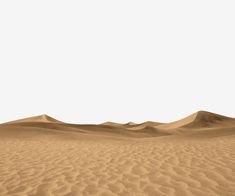 an empty desert with sand dunes in the distance