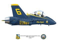 an air force jet painted in blue and yellow