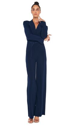 DB STRAIGHT LEG JUMPSUIT – True Navy – Norma Kamali Brothers Karamazov, Midi Gowns, Instagram Heart, Norma Kamali, Weekend Wardrobe, Jumpsuit Fashion, Catsuit, D Ring, Long Life