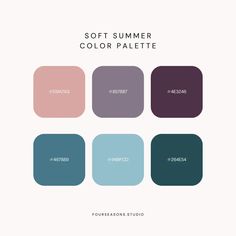 Soft Summer Color Analysis: Finding Your Perfect Palette – Four Seasons Studio Summer Pallet Color Analysis, Soft Summer Burgundy, Soft Summer Dark Colors, Soft Summer Inspiration, Soft Summer Color Palette Outfits, Shaded Soft Summer, Soft Summer Color Analysis, Soft Summer Aesthetic, Soft Summer Colour Palette