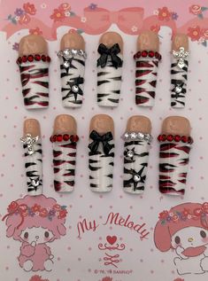 cute y2k mcbling set -DOES NOT include nail glue -charms may vary but will be very similar Y2k Mcbling, Glue On Nails, Nail Ideas, Press On Nails, Glue, Charms, Nails