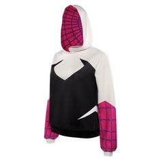 Step out of the Spider-Verse and into style with our Spider-Verse Gwen Hoodie! Inspired by Spider-Gwen's unique look, this hoodie captures the essence of the iconic character. Whether you're a fan of comics or movies, this comfortable and stylish hoodie is the perfect way to showcase. Specifications: Movie: Spider-Man: Across The Spider-Verse Material: Filter Cotton Package included: Hoodie Size Chart(Inches): Size Clothes length Chest Shoulder width Sleeve length S 62.5 102 51 58 M 65.5 110 53 Pop Culture Hooded Sweatshirt With Character Print, Halloween Cosplay Hoodie With Drawstring Hood, Cosplay Hoodie With Drawstring For Fall, Hooded Hoodie For Cosplay Events, Hooded Cosplay Hoodie For Cosplay Events, Fall Cosplay Hoodie With Drawstring Hood, Sporty Hooded Hoodie With Character Print, Superhero Long Sleeve Winter Hoodie, Cosplay Sweatshirt With Drawstring Hood For Fall