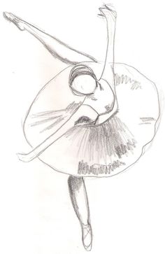 a pencil drawing of a ballerina dancer