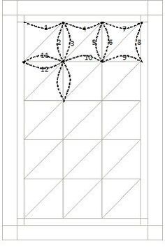 an image of a cross stitch pattern with lines in the shape of flowers and leaves