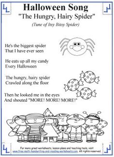 a page from the children's book halloween song