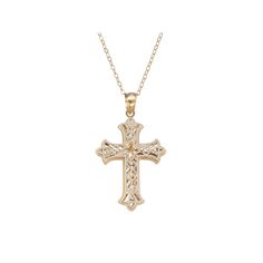 Ornate Cross, Ring Metal, Cross Pendant Necklace, Metal Rings, Spring Rings, Chain Lengths, Cross Pendant, Chain Length, Rhodium Plated