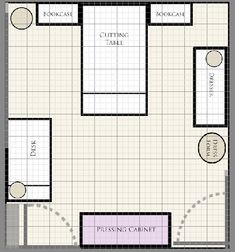 the floor plan for a small bathroom