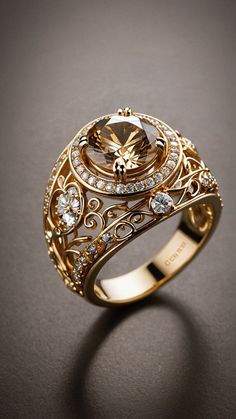 #jewelry Fantasy Rings Magic, Fantasy Ring, Flower Rings, Jewellery Sketches, Jewels Rings, Pakistani Jewelry