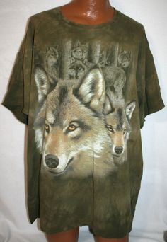 Tie Dye Grunge T-shirt For Spring, Vintage Tie-dye T-shirt For Streetwear, Tie Dye Green, Graphic Tee With Wolf Design Short Sleeve, Wolf Design Graphic Tee With Short Sleeves, Cheap Casual Wolf Design T-shirt, Green Tie Dye, Cheap Short Sleeve T-shirt With Wolf Design, Graphic Tee With Wolf Design, Short Sleeve