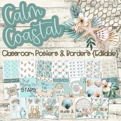 the cover of calm coastal paper pad and borderr's toolbox, featuring various images