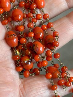 Vintage 40 inches Orange Czech glass wire threaded bead necklace orange beads have flecks of black/ brown in gold tone wire Necklace Orange, Vintage Orange, Czech Glass Beads, Glass Bead, Bead Necklace, Czech Glass, Long Necklace, Necklace Etsy, Black And Brown