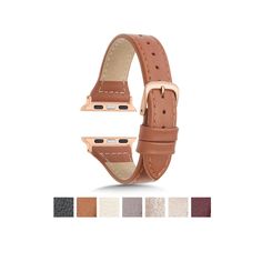 "Check out our new slim apple watch straps for Women. These straps are designed to gradually narrow for a clean sleek look. Additionally, these straps are soft and ultra thin, just 2.8mm wide. Details: Band Length - 7.25 inches without buckle, with the long side being 4.25 inches and the short being 3 inches Band Colors - Black, Tan, Taupe, Champagne, Rose Gold, Silver*, Beige, Wine Red. Buckle/Apple Component Color - Silver, Rose Gold, or Black Materials - Genuine Cowhide Leather, Stainless Ste Gold Apple Watch Band, Custom Apple Watch Bands, Apple Watch Bands For Women, Apple Watch Bands Women, Rose Gold Apple Watch, Apple Watch Leather, Apple Watch Series 8, Apple Band, Leather Rose