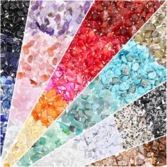 PRICES MAY VARY. 【Vibrant gemstone chips of various sizes】800 Pcs Crystals Stone Beads are chips of natural stones with small holes. Approx 0.1"-0.3"(5-8mm) for chip beads, healing beads drilled hole size are about 1mm (fit for most wires or thread). More than 20 stone material colors for you choose, great selection of rock chips. Also comes with nice storage box so that the stone beads won’t miss everywhere. 【Great stones for craft and jewelry】These are still raw stones & have not been turned i Diy Art Crafts, Earrings Making, How To Make Rings, Bracelet Diy, Bead Kits, Unique Bracelets, How To Make Necklaces, Beads For Jewelry Making, Beads For Jewelry