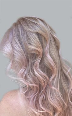 Pearl Pink Hair Color, Rose Quartz Hair Color, Pink Lowlights In Blonde Hair, Hair Color Pastel Pink, Light Pink Hair Pastel, Light Hair Color Ideas, Pearl Hair Color, Pink Pastel Hair, Rose Quartz Hair