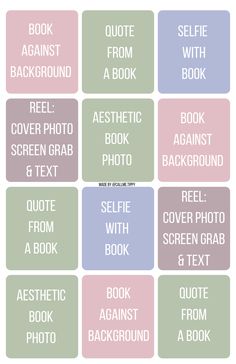 different types of books with the words selfie, selfie, and text above them