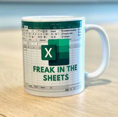 "Funny 'Freak in the sheets' Excel mug Top quality mug. High quality image is printed on both sides. * Best Grade A++ Ceramic. * White and glossy. The \"Freak in the sheets\" Excel mug is a humorous gift idea suitable for coworkers, accounting professionals, bosses, or friends. The mug is designed with a playful twist on the popular phrase \"lady in the streets, but a freak in the sheets,\" substituting \"Excel\" for \"streets.\" This witty and lighthearted play on words is sure to bring a smile Office Merchandise, Funny Mug Designs, Excel Funny, Funny Mug, Co Worker Gifts, Work Mugs, Funny Hr Mugs, Funny Work Mugs, Funny Boss Gifts