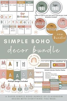 the simple bohoo decor bundle includes many different colors and patterns, including one for each