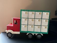 The countdown to Christmas starts now! This advent is sure to brighten up everyday, just fill each drawer with a sweet treat or note! May Vary from photo as each is hand painted Wooden Truck, Countdown To Christmas, Christmas Truck, Advent Calendars, Christmas Countdown, Sweet Treat, Advent Calendar, Advent, Accessory Gift