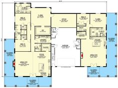 the floor plan for an apartment building with two levels and three bedroom, one story