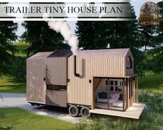 the trailer tiny house plan is designed to look like a cabin