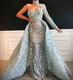 Sexy Blue Party Dresses Evening Gowns One Shoulder Formal Pageant Gowns Dresses   | eBay Evening Dresses Long Sleeve, Dona Matoshi, Green Evening Dresses, Green Evening Gowns, Green Evening Dress, Detachable Skirt, Long Sleeve Evening Dresses, Engagement Dresses, فستان سهرة