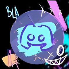 an image of a cartoon character with the word bla on it's face