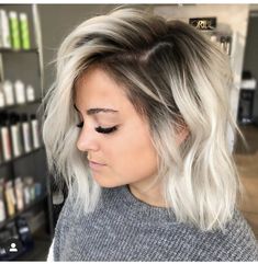 Icy Platinum Blonde Balayage Dark Roots, Ice Blonde Hair, Ice Blonde, Ombre Hair Blonde, Dark Roots Blonde Hair, Brown Blonde Hair, Hair Colours