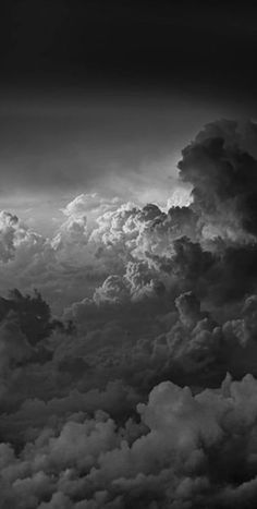 black and white photograph of clouds in the sky