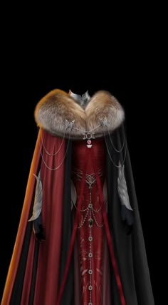 Fur Gown, Celana Jogger Wanita, Medieval Clothes, Fur Dress, Best Winter Outfits, Red Fur, Targaryen Aesthetic, Gra O Tron, Old Fashion Dresses