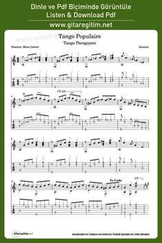 Tango Populaire - Free Classical Guitar Sheet Music Classical Guitar Sheet Music, Guitar Sheet, Guitar Sheet Music, Geometry Art, Guitar Tabs, Classical Guitar, Tango, Sheet Music, Piano