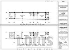 the floor plan for an apartment building with two floors and three levels, including one bedroom