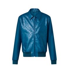 LOUIS VUITTON® - Monogram Embossed Leather And Wool Blouson - Gibraltar Sea Louis Vuitton Official, Men's Collection, Embossed Leather, Louis Vuitton Monogram, Ready To Wear, Top Brands, Louis Vuitton, Monogram, Street Style