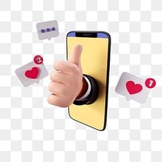 an image of someone holding their phone up to the camera with hearts and cards around them