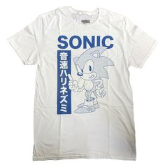 Sega Sonic Kanji Text Adult T Shirt - Fundom Sonic T Shirt, Anime Heroes, Hero Movie, New Era Hats, Cartoon Tv, Disney Star Wars, The Hedgehog, New T, Dream Clothes