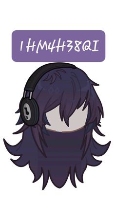 an anime character with headphones on and the words hnmh88ai above it