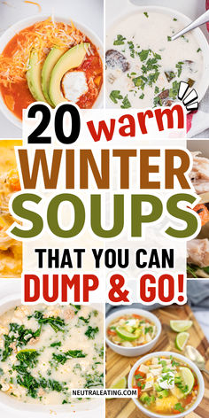 Winter Soup Recipes: Cozy Meals, Fast Easy Dinner For Family, Yummy Fall Soups Soup For Cold Days, Soups And Stews Crockpot, Cold Weather Crockpot Recipes, Winter Soup Crockpot, Crockpot Stews, Soup For A Crowd, Dump Soup, Slow Cooker Dump Meals, Easy Winter Soup Recipes