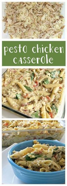 chicken casserole with pasta and vegetables in it