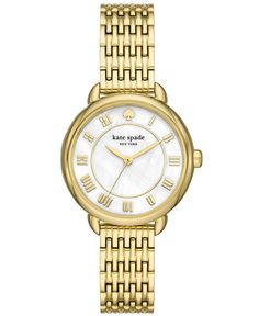 kate spade new york Women's Lily Avenue Three Hand Gold-Tone Stainless Steel Watch 34mm - Macy's Wrist Game, Three Hands, Stainless Steel Watch, Steel Watch, Kate Spade New York, Stainless Steel Bracelet, Women's Accessories, Kate Spade, Jewelry Watches