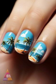 Aloha Nails: Embrace the Hawaiian Spirit with Vibrant Nail Designs 57 Hawaiian Nail Art, Hawaiian Flower Nails, Vibrant Nail Designs, Aloha Nails, Beachy Nails