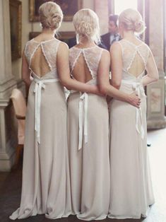 Open Back Lace Top Chiffon Long Bridesmaid Dresses with Sash ARD1384-SheerGirl Gown Bridesmaid Dresses, Cheap Long Bridesmaid Dresses, Gown Bridesmaid, Bridesmaid Dressing Gowns, Lace Bridesmaids, Cheap Bridesmaid, Wedding Party Dress, Lace Bridesmaid Dresses, Color Champagne