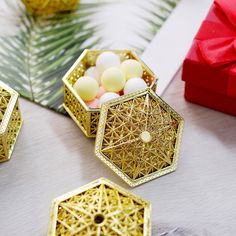 12 Pack | 3 inch Gold Hexagon Box, Candy Container, Party Favors Gold Favor Boxes, Hexagon Box, Favour Jars, Gift Containers, Carnival Theme, Wedding Gift Wrapping, Candy Party Favors, Wedding Shower Favors, Event Decorations