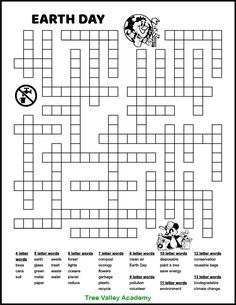 A one page printable Earth Day fill in word puzzle for kids. There are 35 words for kids to fit in the puzzle. There are 4 letter words all the way up to 13 letter words. Vocabulary like climate change, reduce, pollution, conservation, reusable bags, ecology, lights & compost. Free downloadable pdf includes answers. 6th Grade Spelling Words, Easy Word Search, Weather Words, Printable Puzzles For Kids