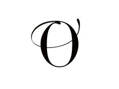 the letter o is shown in black and white