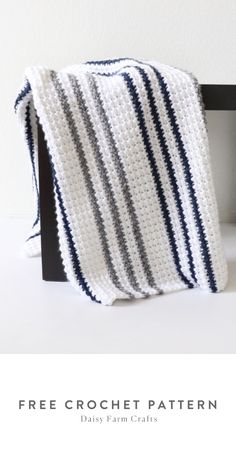 Free crochet pattern - Modern Even Moss Blanket by Daisy Farm Crafts. Free easy-to-follow pattern! Crocheted Baby Blankets Free Patterns, Daisy Farm Crafts Crochet, Moss Blanket, Even Moss Stitch, Crocheted Baby Blankets, Crochet Modern, Daisy Farm Crafts, Fall Blanket