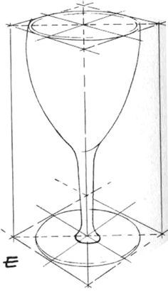 a drawing of a wine glass with the measurements for each side and an angle to the bottom