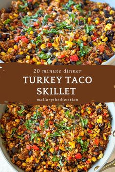 turkey taco skillet with text overlay