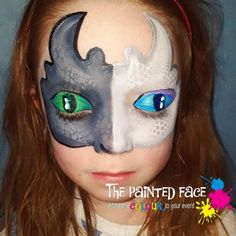 Toothless Dragon Face Paint, Light Fury Dragon, Dragon Makeup, Painting Dragon, Night Fury Dragon, Light Fury